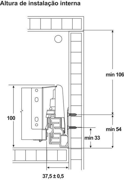 Imagem de Kit Gaveta Alto Drawer Média 135 X 550Mm Prata Hafele