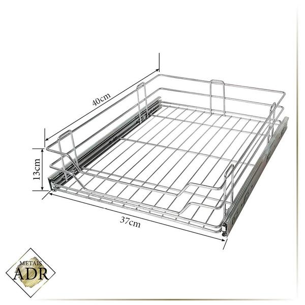 Imagem de Kit Gaveta Fruteira 370x400mm Aramada Cromada P/mod40cm 3un