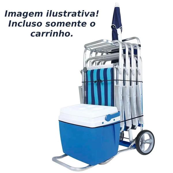 Imagem de Kit Gazebo Tenda Dobravel Trixx 3x3m Base e Topo + Carrinho de Praia com Avanco + 2 Cadeiras Reclinavel 4 Posicoes Aco + Saca Areia