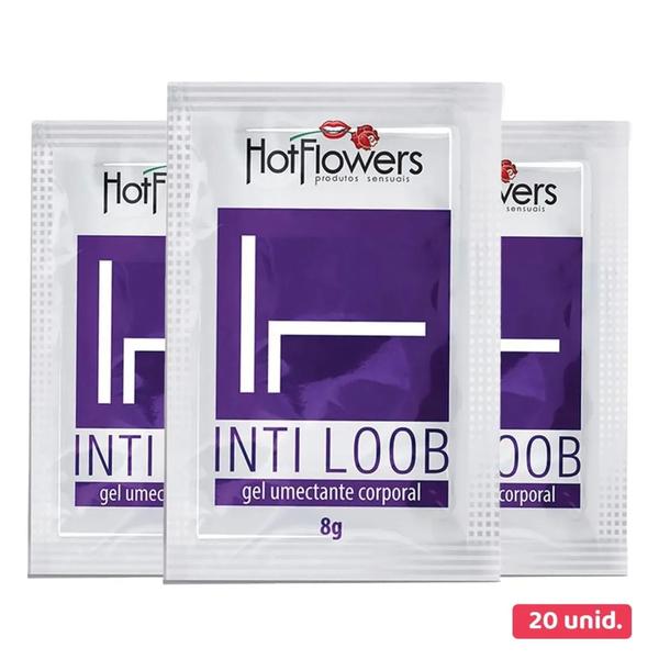 Imagem de Kit Gel Lubrificante Unissex Inti Loob sachê 8g com 20 unidades Hot Flowers