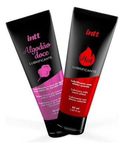 Imagem de Kit Gel Lubrificantes Íntimo Intt Ice Hot Algodão e Maça 50g