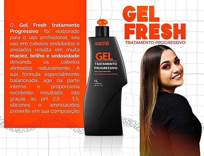 Imagem de Kit Gel Progressivo Fresh Sachê + Shampoo Anti Resíduos