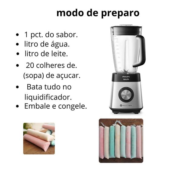 Imagem de Kit geladinho fliper cremoso 1 cartela 10 unidades sabores