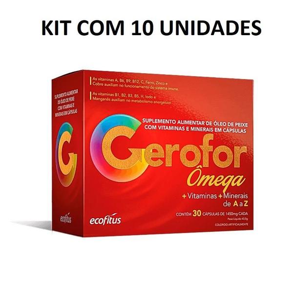 Imagem de Kit Gerofor Ômega Ecofitus Com 10 Unidades De 30 Cápsulas Cada