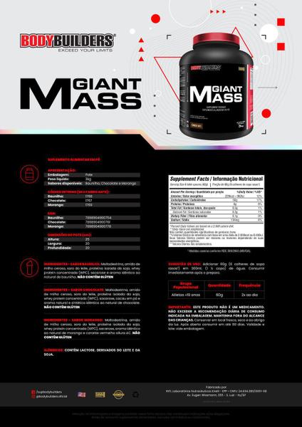 Imagem de KIT Giant Mass 3 kg + BCAA 4.5 1kg - Bodybuilders