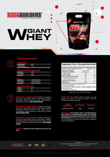 Imagem de Kit Giant Whey 2kg (Refil) + Giant Whey 900g  Bodybuilders