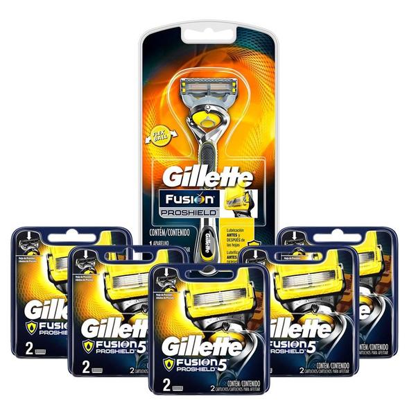 Imagem de Kit Gillete Fusion Proshield Com 1 Aparelho  + 10 Cargas