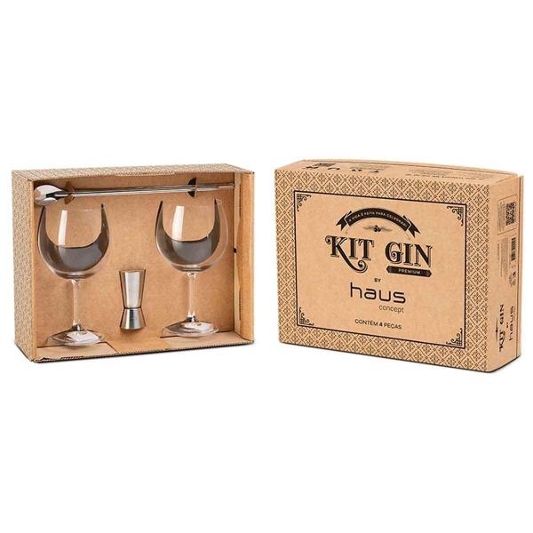 Imagem de Kit Gin 4Pçs - 2 Taças 600Ml Dosador Colher Aço Inoxidável