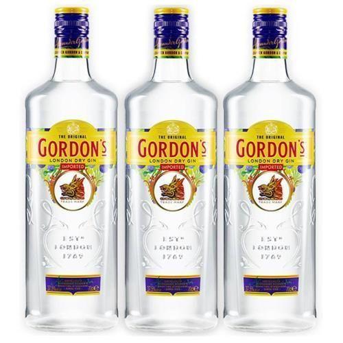 Imagem de Kit Gin Importado Gordons 750Ml - 3 Garrafas