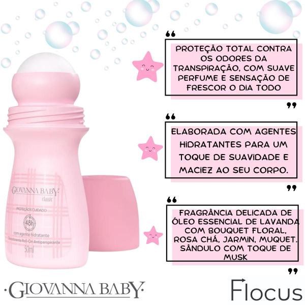 Imagem de Kit Giovanna Baby Classic Roll-On Desodorante Antitranspirante  Loção Splash Colonia Rollon