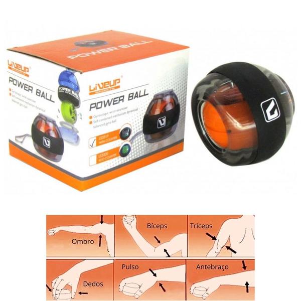 Imagem de Kit Giroscopio Power Ball + Corda de Pular Silicone + Par de Hand Grip  Liveup Sports 