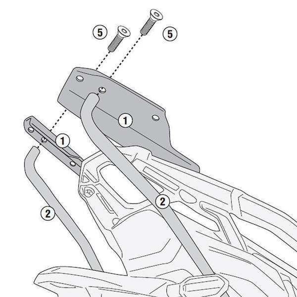 Imagem de Kit Givi Bau Obkn42A+Base+Suporte Sr1178 Africa Twin Adventu