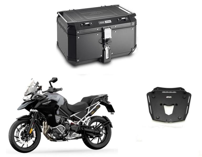 Imagem de Kit Givi Bau Obkn58B + Suporte Sra6422 P Tiger 1200 Gt 2022+