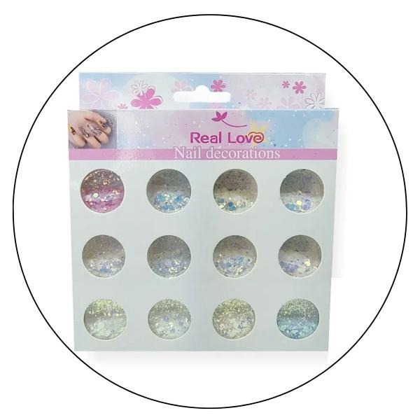 Imagem de Kit Glitter Confete Branco Com 12 Unidades  - Real Love