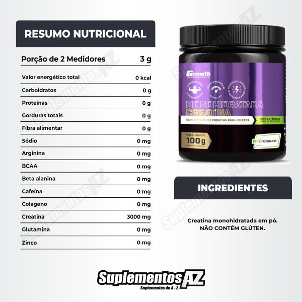 Imagem de Kit Glutamina 250g + Creatina 100g Creapure Growth Supplements