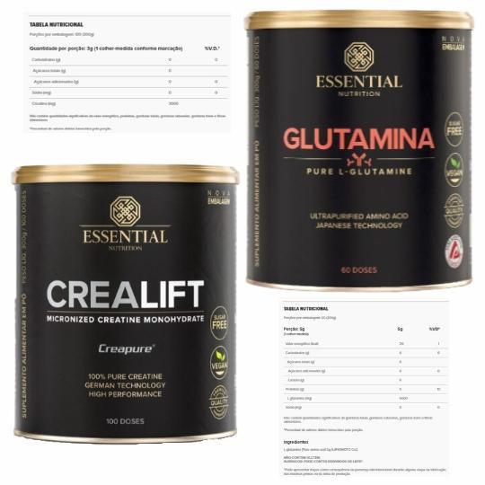 Imagem de Kit Glutamina 300g + Crealitf 300g - Essential Nutrition