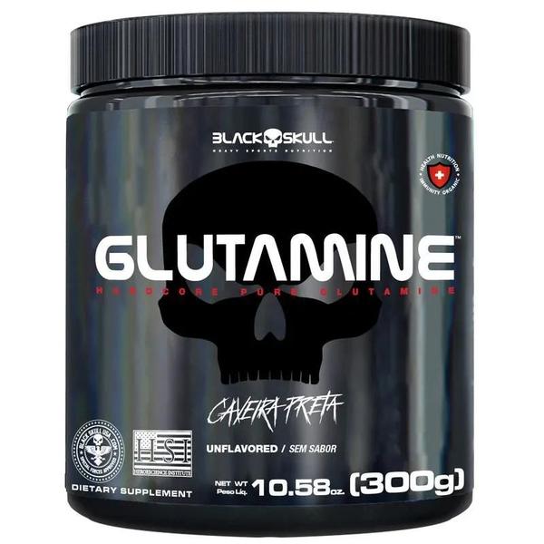 Imagem de Kit: Glutamina pura 300g Mais Creatina pura 300g Black Skull