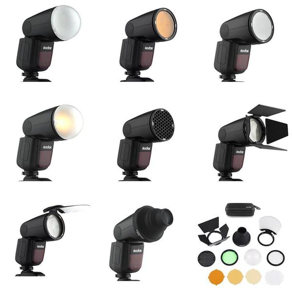 Kit Godox AK-R1 para Flash Cabeça Redonda "Round Head" V1, H200R e AD200 Imagem de Kit Godox AK-R1 para Flash Cabeça Redonda "Round Head" V1, H200R e AD200