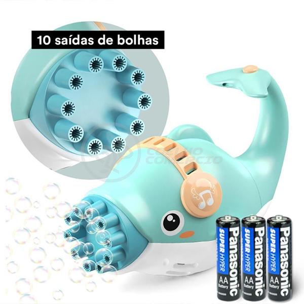 Imagem de Kit Golfinho Bolhudo Bubble Adventure: Exploração com Bolhas Azul + 3 Pilhas AA