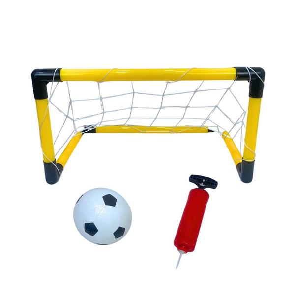 Imagem de Kit Golzinho C/Trave Bola Rede E Bomba Chute Gol Infantil