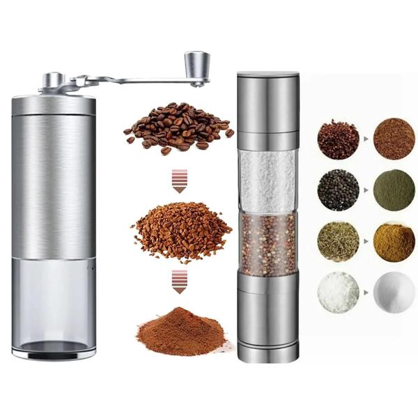 Imagem de Kit Gourmet Moedor De Café Inox + Moedor Sal Pimenta Manual