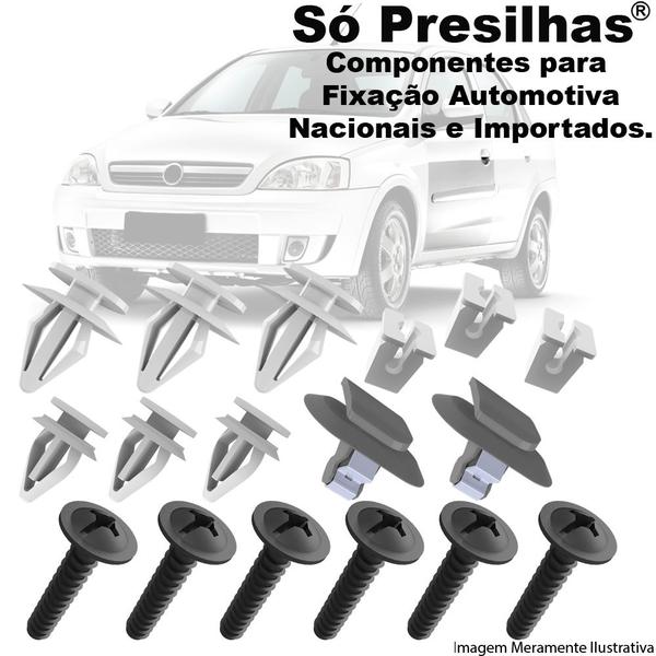 Imagem de Kit Grampos Presilhas Parafusos Para Forro da Porta Dianteira Corsa Sedan Joy Maxx Premium 2002 2003 2004 2005 2006 2007 2008 2009 2010 2011 2012