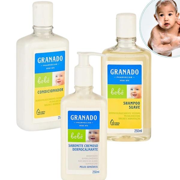 Imagem de Kit Granado Bebê Hora Do Banho 3 Peças Com Sabonete Liquido