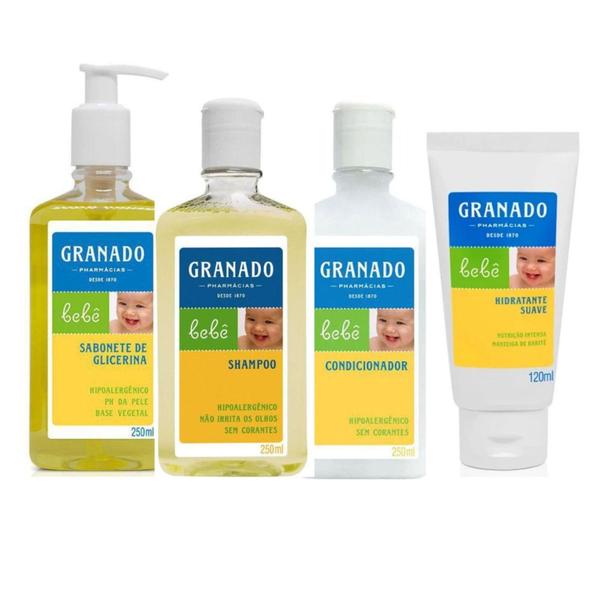 Imagem de Kit Granado Bebê (sab. líquido, shampoo, cond e loção hidratante) - 04 Produtos