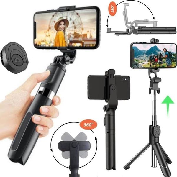 Imagem de Kit Gravação Ring Light Luz Led Tripé Bastão Controle Para Celular Foto Vídeo