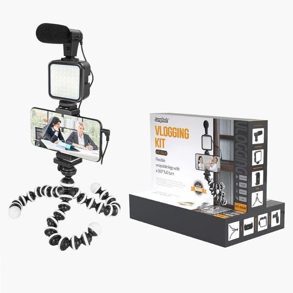 Imagem de Kit Gravação Vlogger Jumpflash 03Lm Microfone, Led, Tripé