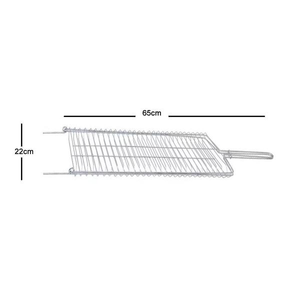 Imagem de Kit Grelha 2Un Espetos Duplo E 2Un Simples Inox 65Cm