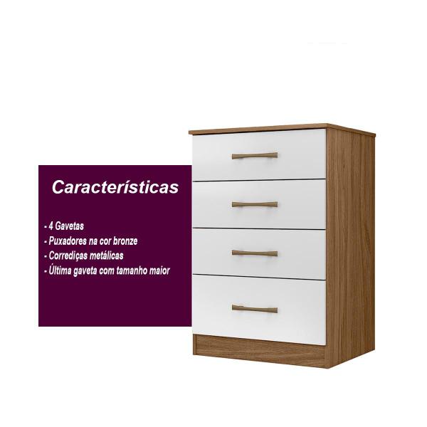 Imagem de Kit Guarda Roupa MS 912 + Cômoda MS 913 Castanho Wood - Moval