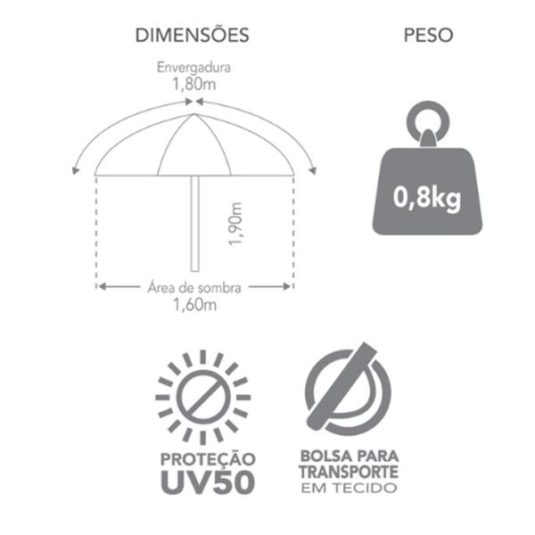 Imagem de Kit Guarda Sol 1,8m Ipanema Vermelho 2 Cadeira Alta Alumínio Sannet Praia Piscina Camping - Tobee