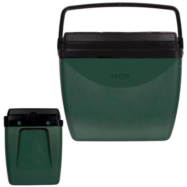 Imagem de Kit Guarda Sol 2 M para Praia Preto Bagum + Base Suporte 22 Kg + Caixa Termica 18 Litros Cooler Verde