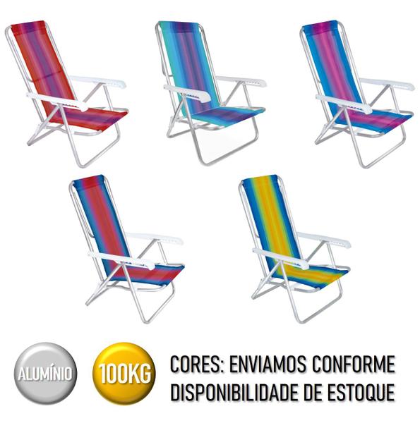 Imagem de Kit Guarda Sol 2,2m Articulado Cancun Rosa 4 Cadeira 8 Posições Alumínio Praia Piscina Camping - Tobee