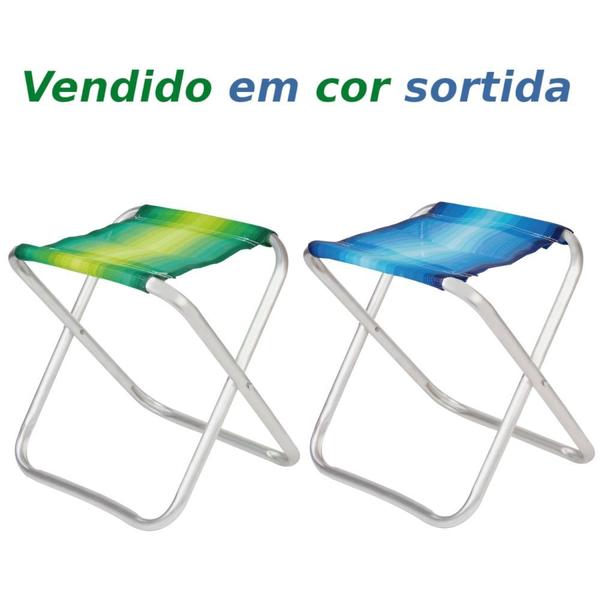 Imagem de Kit Guarda Sol 2,40m Articulado Fps 100 + 2 Banquetas Dobraveis Aluminio Praia / Camping