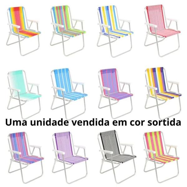 Imagem de Kit Guarda Sol Articulado 2,10 M com Saca Areia + Cadeira Praia + Cooler 19 L