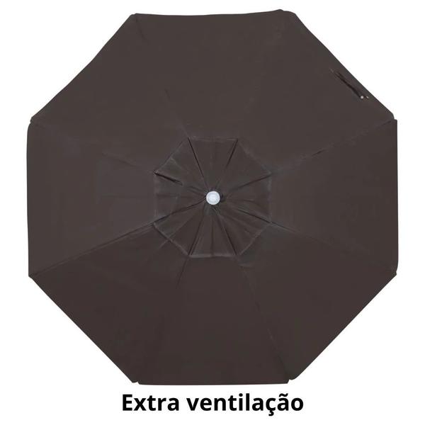 Imagem de Kit Guarda Sol Marrom 2 M Bagum e Aluminio + Cooler 36 L Araguaia Praia / Pesca  Bel 