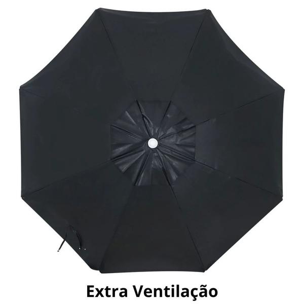 Imagem de Kit Guarda Sol Preto 2 M Bagum e Aluminio + Cadeira de Praia Verde e Preta