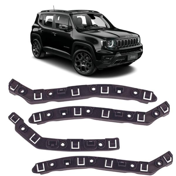 Imagem de Kit Guia Parachoque Jeep Renegade 2015 A 2020 Dianteiro Traseiro