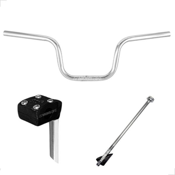 Imagem de Kit Guidão Bike Alto Tipo Moto Cg 150 + Mesa Mesinha Suporte Avanço Bicicleta