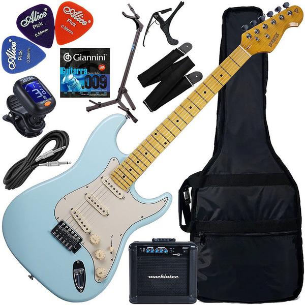 Imagem de Kit Guitarra Elétrica Phx St-2 Stratocaster Vintage Daphne Blue (DBL) GX03