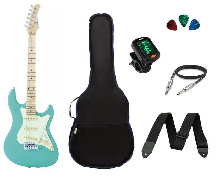 Kit Guitarra Strato Strinberg STS-100 SURF GREEN Imagem de Kit Guitarra Strato Strinberg STS-100 SURF GREEN