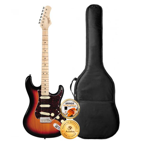 Imagem de Kit Guitarra Stratocaster Tagima Classic Sunburst T635 Capa