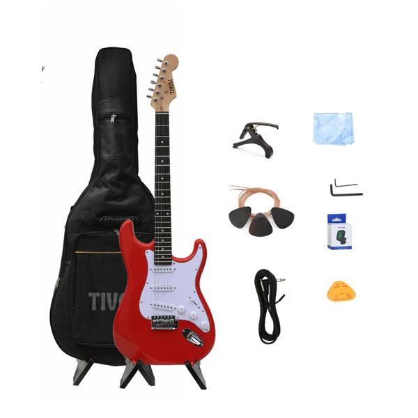 Imagem de Kit Guitarra Stratocaster Tivoli Afinador Capa Palheta Corda