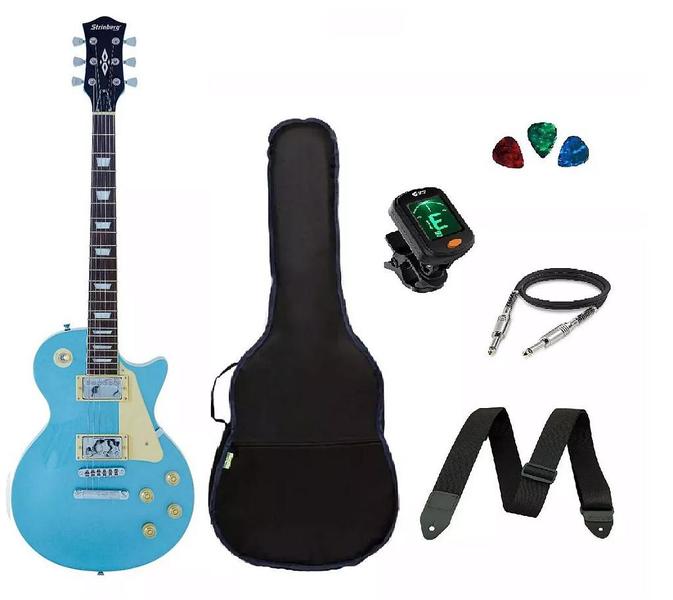 Imagem de Kit Guitarra Strinberg Les Paul LPS230 MB Azul  + Acessórios