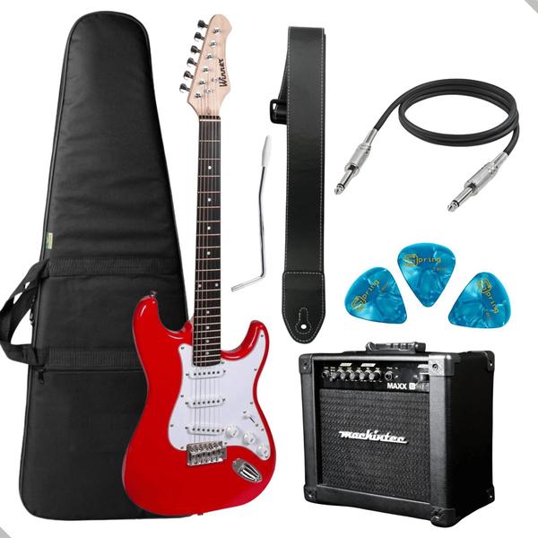 Imagem de Kit Guitarra Winner Wgs Vermelha + Ampli E Acessórios