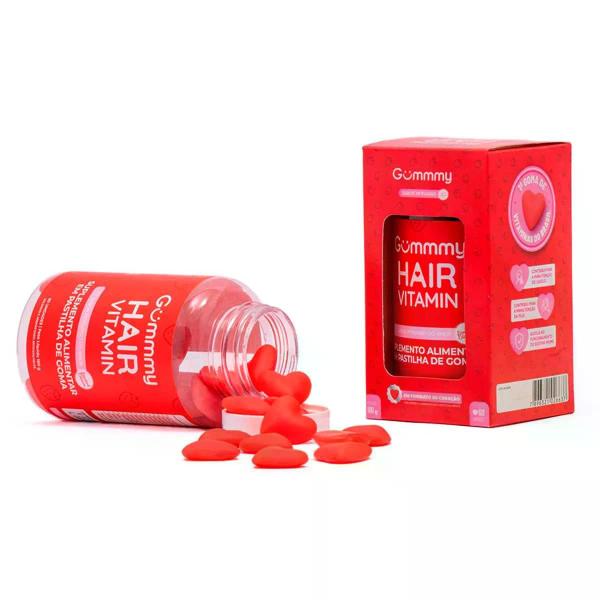 Imagem de Kit Gummy Hair Vitamin Cabelos E Unhas Sabor Morango Com 6 Unidades De 60 Pastilhas De Goma Cada