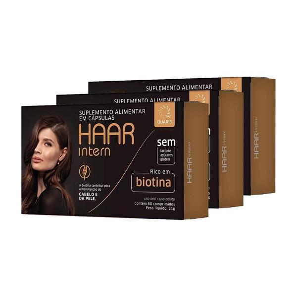 Imagem de Kit Haar Intern rico em Biotina Cabelo 3x60 comprimidos - Airela