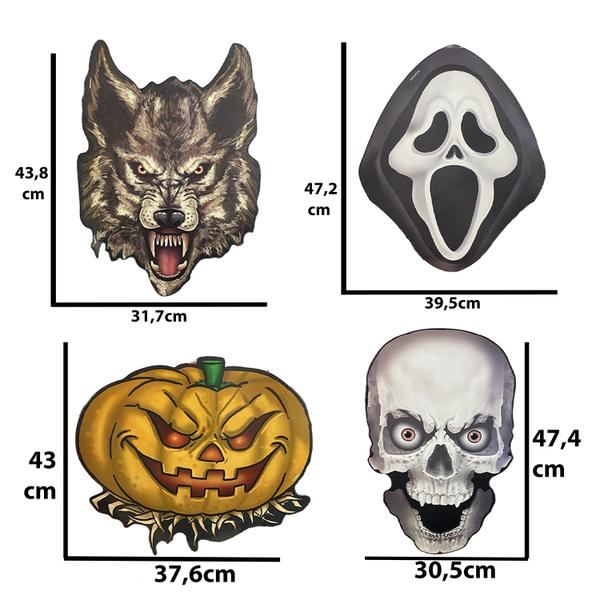 Imagem de Kit Halloween Painel Aranha,Horripilante,Esqueleto e Abóbora